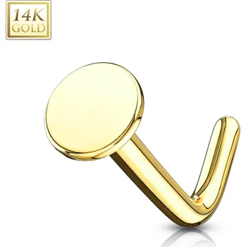 Piercing Šperky4U Zlatý piercing do nosu s placičkou, Au 585/1000 - ZL01028-YG