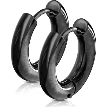 Šperk Šperky4U Černé ocelové náušnice - kruhy 26 mm - OPN1647-26