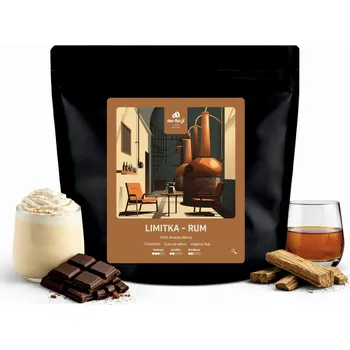 Mohaji Káva Limitka - rum Způsob přípravy: Zrnková, Velikost balení: 280 g