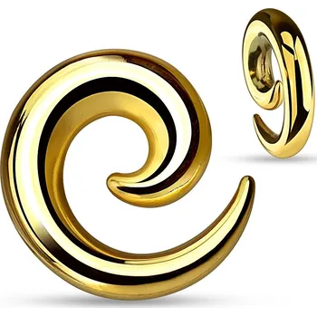 Šperk Šperky4U Ocelový roztahovák do ucha - spirála zlatá - EP01065GD-06