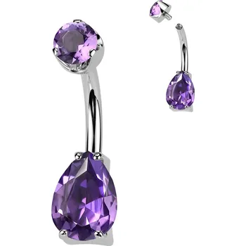 Piercing Šperky4U Piercing do pupíku - TITAN, Amethyst - TIT1550