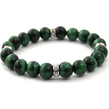 Náramek Agato Korálkový náramek ze zeleného tygřího oka MINK117 19 cm + 2 měsíce na vrácení zboží