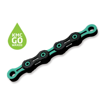Komponent pro jízdní kolo KMC DLC11 WAXED Black/Celeste 118 článků (Řetěz KMC DLC11 WAXED Black/Celeste118 článků 11)