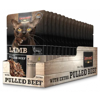 Krmivo pro kočku Leonardo JEHNĚČÍ a trhané hovězí MULTIPACK - kapsička pro kočky 16x70 g