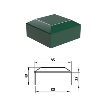 Příslušenství pro plot Vnější krytka 80 x 80 mm, plastová PE, zelená