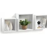 Homea Nástěnné police, bílá barva, 3 ks, MDF