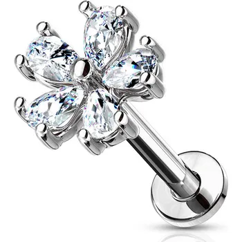 Piercing Šperky4U Piercing do brady - labreta kytička - LB1082-1208