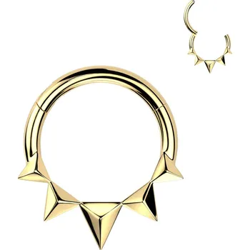 Piercing Šperky4U Zlacený ocelový kruh - helix / cartilage / septum piercing - SG121-GD