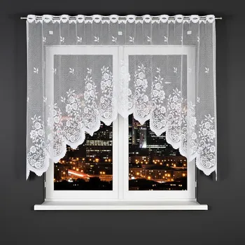 Dekorační oblouková krátká záclona na žabky nebo garnýž SARA 140 bílá 250x140 cm MyBestHome