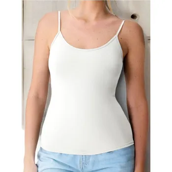 Dámské tričko Sinsay - Jednobarevný top na ramínkách - krémová - 290AI-01X - 290AI-01X-L-4