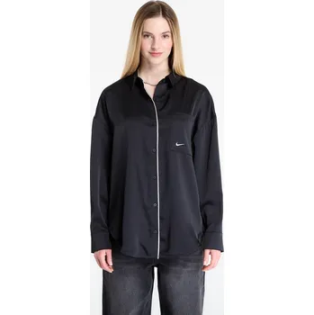 Dámská košile Košile Nike Sportswear Women's Oversized Satin Long-Sleeve Top Black/ Sail S