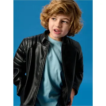 Chlapecká bunda Sinsay - Koženková motorkářská bunda - černá - 820HE-99X - 820HE-99X-122