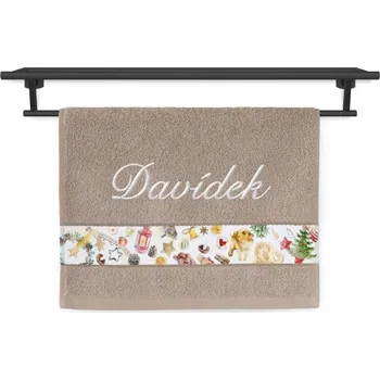 Ručník Malý ručník se jménem NA PŘÁNÍ 30x50 Tradice českých vánoc nugát