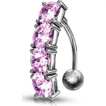 Piercing Šperky4U Piercing do pupíku s kamínky - WP01075-P