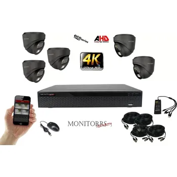 Kompletní kamerový systém Monitorrs Security 4K AHD 5 kamerový set 8 Mpix GDome (6038K5) (Monitorrs Security)