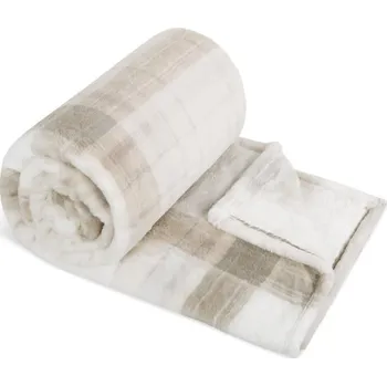 deka Přikrývka Korall Flutto jednolůžko Přírodní,Béžová,Šedá 150x200 cm