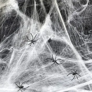 Party dekorace Umělá pavučina a pavouci 60g