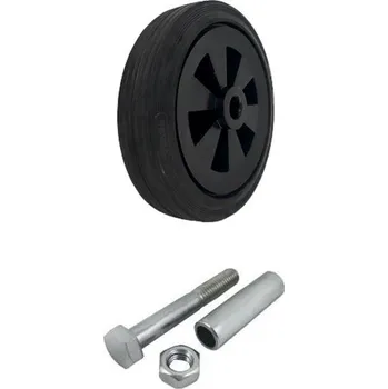 Pojezdové kolečko Pryžové kolo s plastovým diskem a montážní sestavou 200 mm