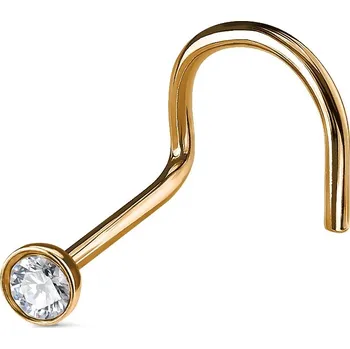 Piercing Šperky4U Zlacený zahnutý piercing do nosu - N0047-RD