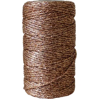 Stuha Bella Rose Třpytivý provázek 50 m – Copper