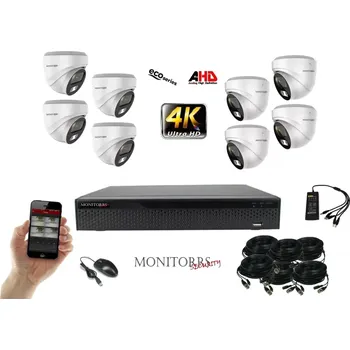 Kompletní kamerový systém Monitorrs Security 4K AHD 8 kamerový set 8 Mpix WDome (6037K8) (Monitorrs Security)