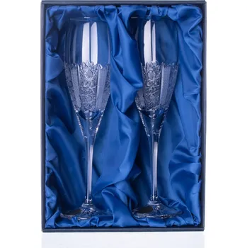 Sklenice Bohemia Crystal Bohemia Crystal sada 2 broušených sklenic na šampaňské Fiona. Brus Iris 150ml