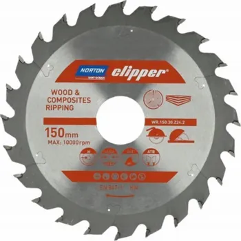 Brusný kotouč Norton KRUHOVÁ PILA NORTON 150 mm x 30 mm x 24 oz DŘEVO A KOMPOZITY ATB (3,6 / 2,6)