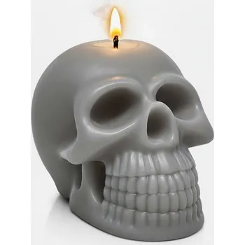 Svíčka Vonná svíčka Hororová lebka | 235 g | Svíčkománie3D | Barva: Šedá