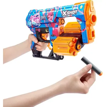 Dětská zbraň X-Shot Skins Dread Poppy Playtime – dětský pěnový blaster na 12 šipek