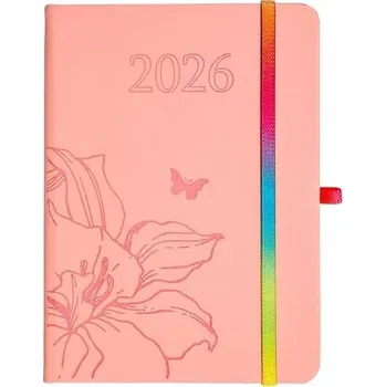 Diář Kalendarz 2026 B6 tyg. Hip Hop morelowy