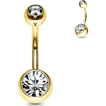 Piercing Šperky4U Pozlacený piercing do pupíku - banánek - BS01014-C