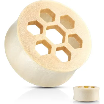 Piercing Šperky4U Děrovaný plug do ucha Crocodile wood - PL01235-22