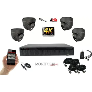 Kompletní kamerový systém Monitorrs Security 4K AHD 4 kamerový set 8 Mpix GDome (6038K4) (Monitorrs Security)