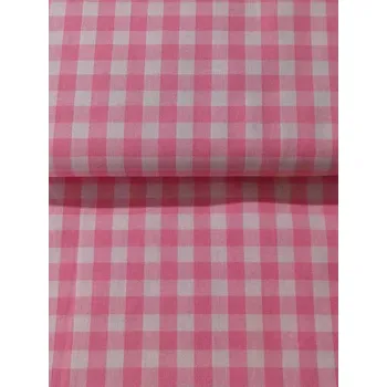 Kanafas větší kostka / káro růžové