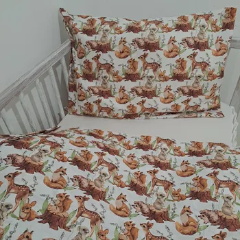Povlečení Pro útulný domov Povlečení do postýlky Lesní zvířátka ROZMĚR: 35 x 55 + 110 x 125 cm - Ikea rozměr