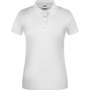 Dámské tričko James & Nicholson Dámské organické pracovní polo tričko s límečkem Barva: Bílá, Velikost: XS JN873