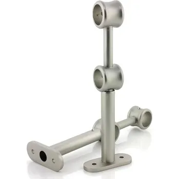 GIRASOLE HOME® Nastavitelný dvojitý držák pro 2 záclonové tyče, 2 kusy, nástěnný držák z robustního