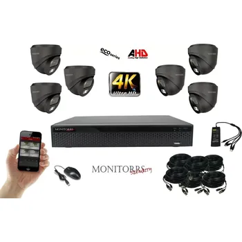 Kompletní kamerový systém Monitorrs Security 4K AHD 6 kamerový set 8 Mpix GDome (6038K6) (Monitorrs Security)