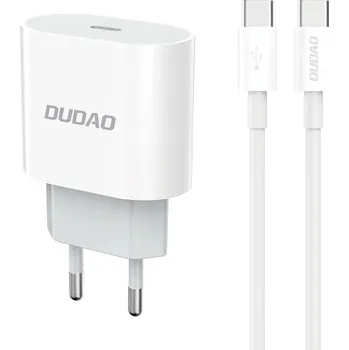 Dudao A14EU nabíječka do sítě USB-C PD / 20W + kabel USB-C/USB-C / bílá