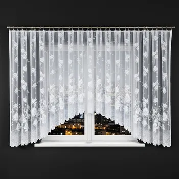 Záclona Dekorační krátká vzorovaná záclona na žabky BOZENA 160 bílá 500x160 cm MyBestHome