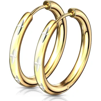 Náušnice Šperky4U Zlacené ocelové náušnice s křížkovým dekorem - OPN1638G-20