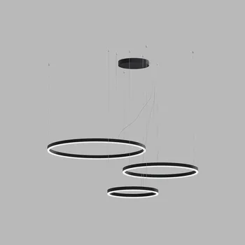 LED2 Designová světelná instalace ze tří tenkých kružnic Circle Set 3 Barva: Černá, Stmívání: Stmívatelné TRIAC 3274773DT Designová světelná instalace ze tří elegantních kružnic Circle Set 3