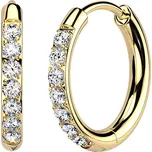 Šperky4U Titanové náušnice kruhy s moissanity, 14 mm - MOT1002-14