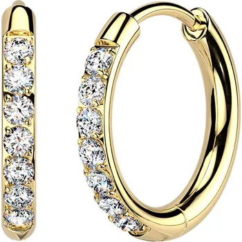 Šperk Šperky4U Titanové náušnice kruhy s moissanity, 14 mm - MOT1002-14