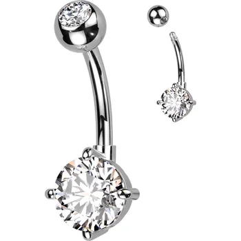 Piercing Šperky4U Piercing do pupíku s kulatým kamenem - TB003-C