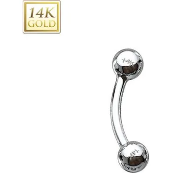 Piercing Šperky4U Zlatý piercing do obočí - kuličky, Au 585/1000 - ZL01107-1206-WG