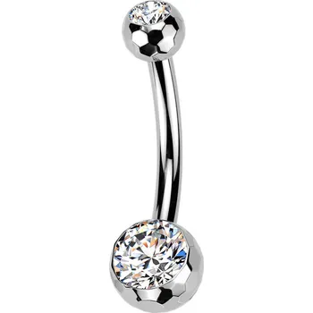 Piercing Šperky4U Piercing do pupíku banánek malý - TITAN, kuličky 4 a 6 mm - TIT1594