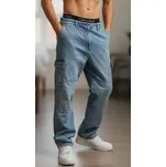 pánské rifle JACK & JONES - BLUE DENIM - 30W L (W30 L34) (Jack & Jones Eddie Wide Leg Jeans Mens)