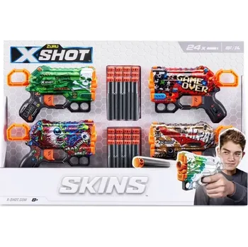 Dětská zbraň Sada blástrů X-SHOT Skins Menace – 4 ks, 24 šipek