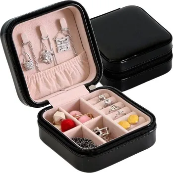 Šperkovnice Organizér na šperky s zipem, plastový, 10x10x5 cm